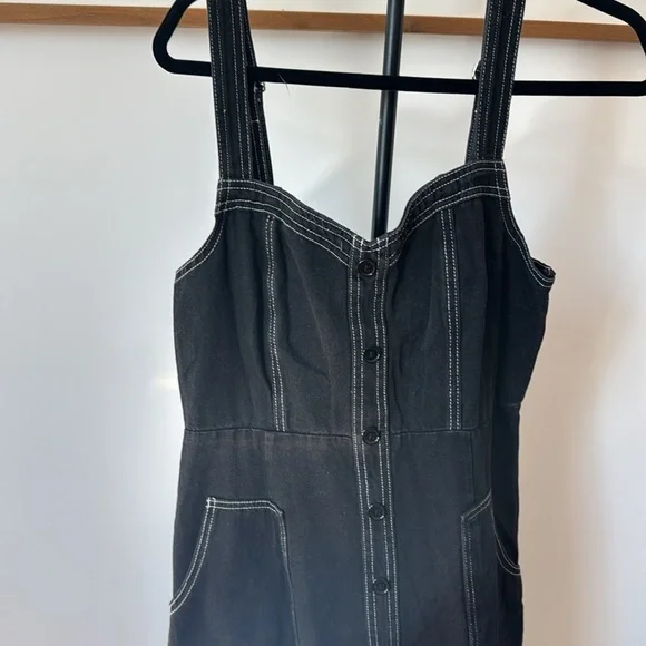 NWOT Denim Dress Sleeveless Adjustable Straps A Line Maxi Dress with Pockets - Picture 13 of 15
